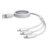 Kabel USB 3w1 Baseus Free2Draw USB do micro USB+Lightning+USB-C, 3.5A, 1.1m (biały)