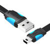 Płaski kabel USB 2.0 A do Mini 5 pinowy Vention VAS-A14-B050 2A 0,5m czarny